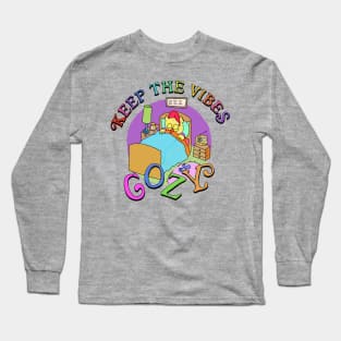 Keep The Vibes Cozy Sleeping Owl Long Sleeve T-Shirt